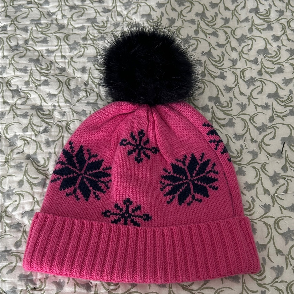 Draper James Pink & Navy Beanie